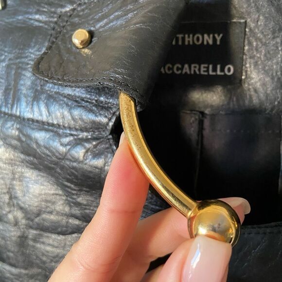 Iconic Anthony Vaccarello Genuine Leather Mini Black Skirt Ring Size 0 - Picture 13 of 17